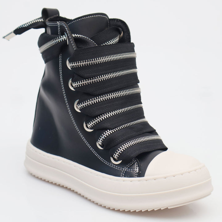 LC - Scarpe - Sneakers - THEATER - HIGH-TOP - ZIP LACE - Pelle Nera & Stile Edgy - Unisex Autunno/Inverno 2025