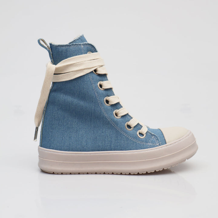 THEATER DENIM - Scarpe - Unisex - Sneakers - THEATER - HIGH-TOP - Tela Blu - Effetto Denim - Streetwear