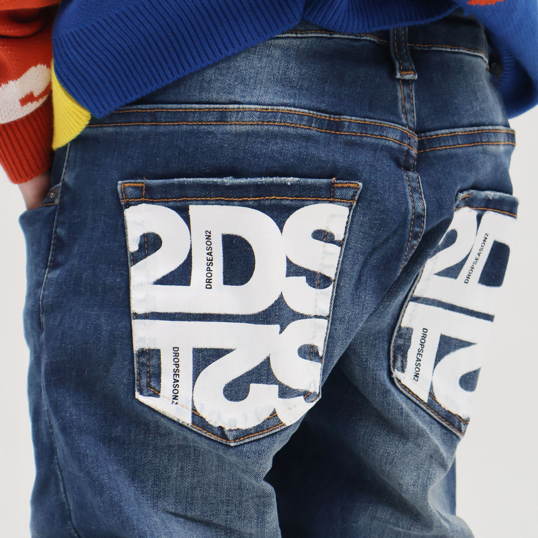 FW25K005 - Abbigliamento - Jeans - DS2 -  DSQUARED2 KIDS - Tasche - MAXI-LOGO - Autunno/Inverno 2025