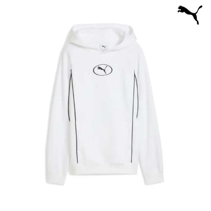 688857 - Abbigliamento - Felpe - Con Cappuccio - PUMA - SPORT FL HOODIE - Bianca/Nera/Blu - Outfit Sportivo - Autunno/Inverno