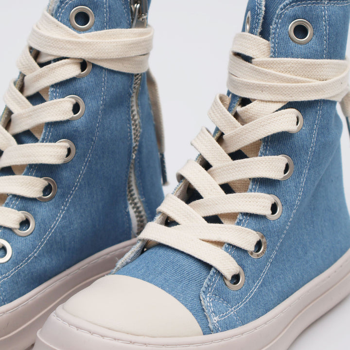 THEATER DENIM - Scarpe - Unisex - Sneakers - THEATER - HIGH-TOP - Tela Blu - Effetto Denim - Streetwear