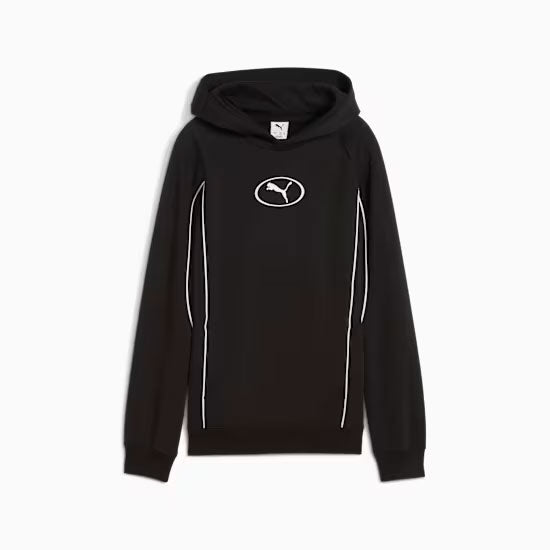 688857 - Abbigliamento - Felpe - Con Cappuccio - PUMA - SPORT FL HOODIE - Bianca/Nera/Blu - Outfit Sportivo - Autunno/Inverno