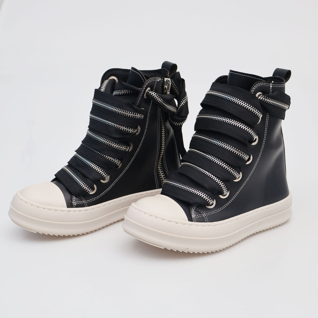 LC - Scarpe - Sneakers - THEATER - HIGH-TOP - ZIP LACE - Pelle Nera & Stile Edgy - Unisex Autunno/Inverno 2025
