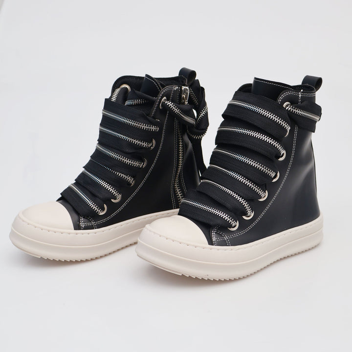 LC - Scarpe - Sneakers - THEATER - HIGH-TOP - ZIP LACE - Pelle Nera & Stile Edgy - Unisex Autunno/Inverno 2025