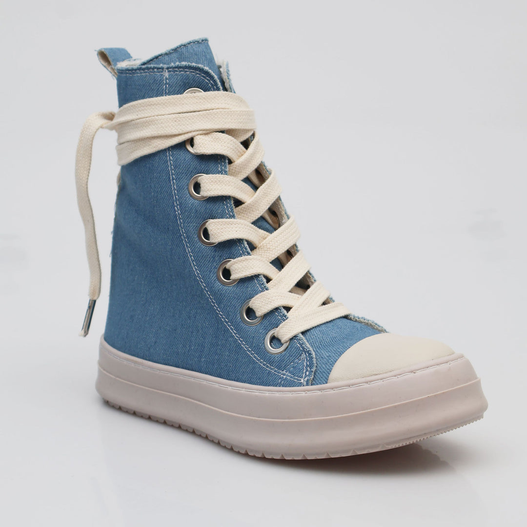 THEATER DENIM - Scarpe - Unisex - Sneakers - THEATER - HIGH-TOP - Tela Blu - Effetto Denim - Streetwear