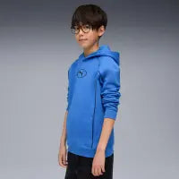 688857 - Abbigliamento - Felpe - Con Cappuccio - PUMA - SPORT FL HOODIE - Bianca/Nera/Blu - Outfit Sportivo - Autunno/Inverno