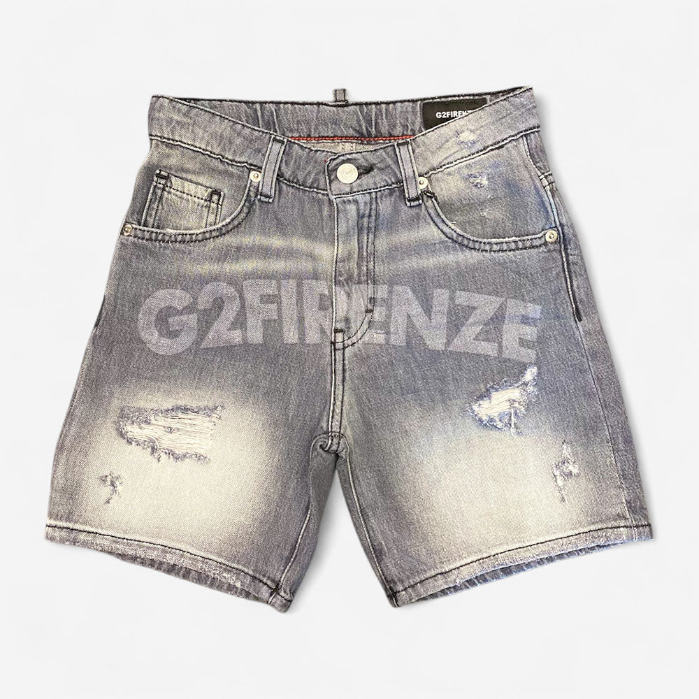 LASER NERO BERMUDA DENIM - Pantaloncini - G2 FIRENZE