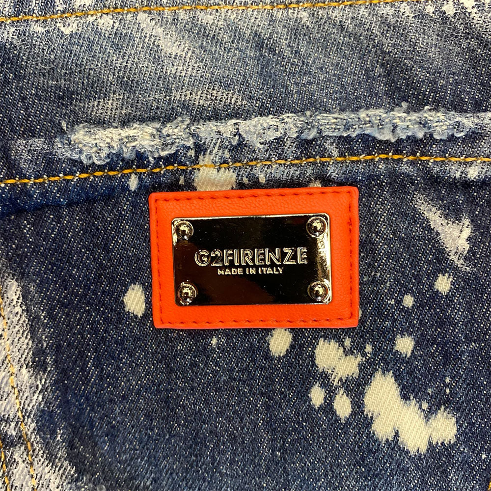 PANT WHITE BERMUDA DENIM - Pantaloncini - G2 FIRENZE