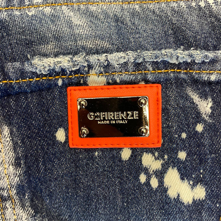 PANT WHITE BERMUDA DENIM - Pantaloncini - G2 FIRENZE