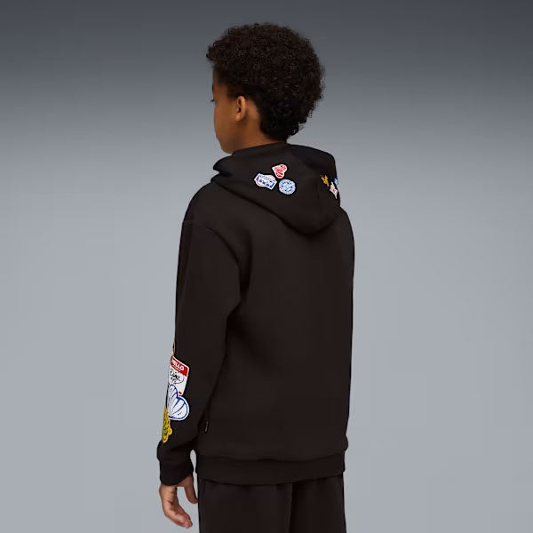 688980 - Felpe - Con Cappuccio - PUMA - Hoodie - Grafica Multipla - Patch Multicolore - Dinamica - Look Casual