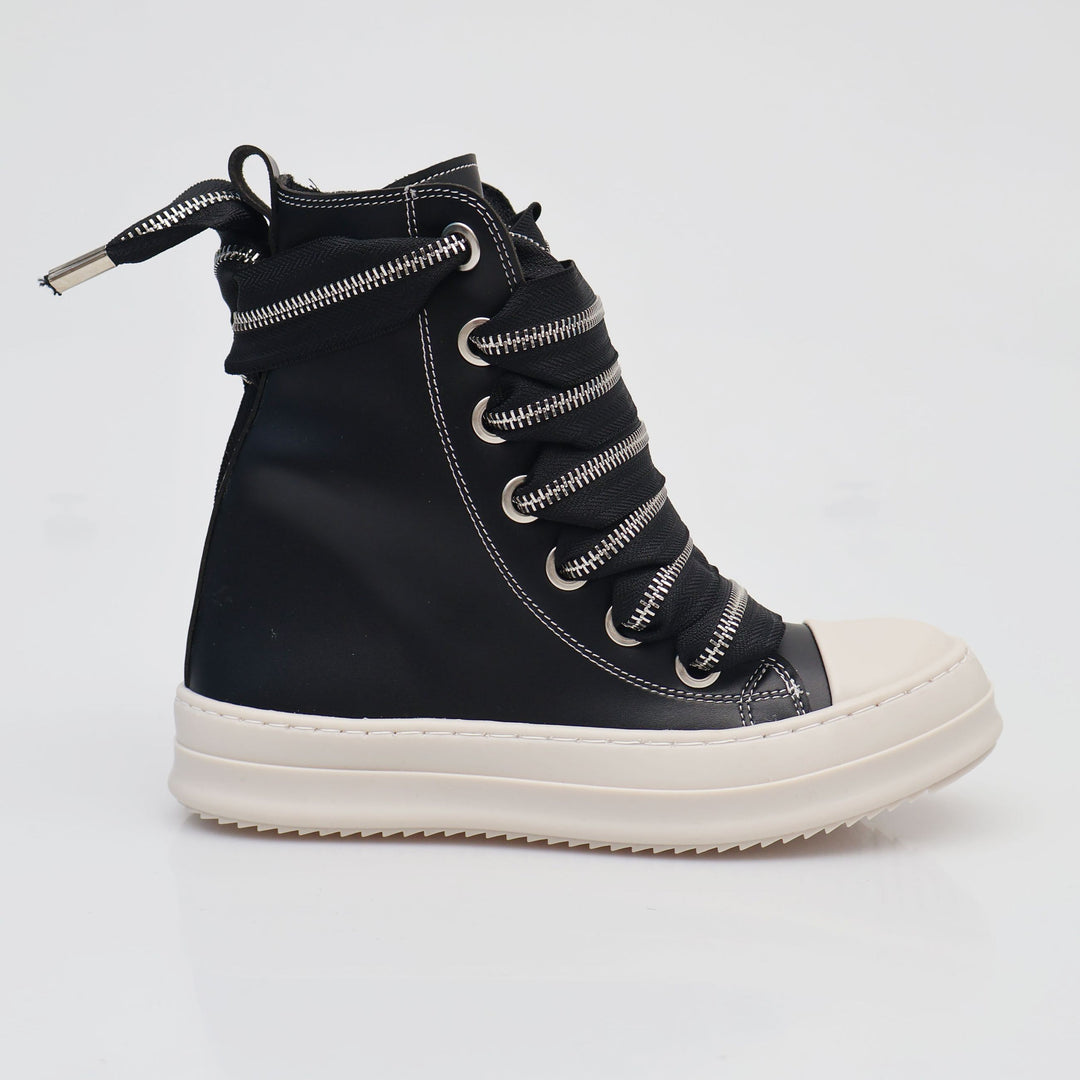 LC - Scarpe - Sneakers - THEATER - HIGH-TOP - ZIP LACE - Pelle Nera & Stile Edgy - Unisex Autunno/Inverno 2025