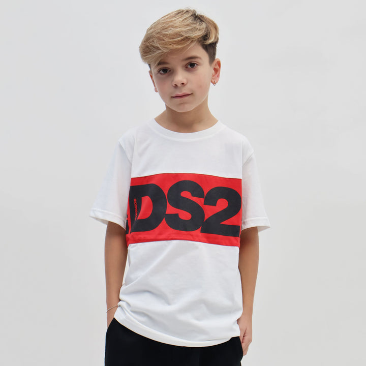 FW25K058 - T-Shirt e Polo - Bambini - Kids - DS2 - DSQUARED2 - DROP SEASON 2 - MAXI-LOGO FASCIATO - Autunno/Inverno 2025