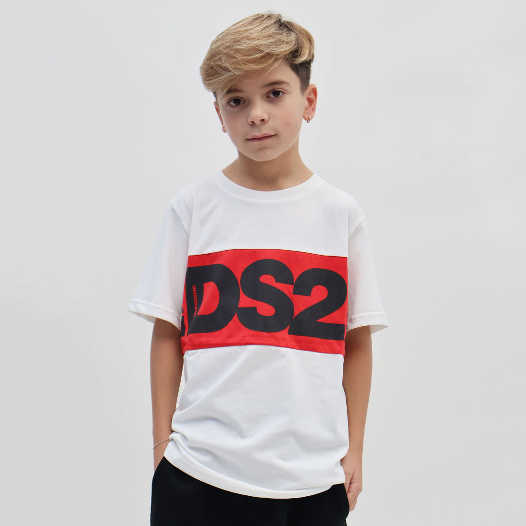 FW25K058 - T-Shirt e Polo - Bambini - Kids - DS2 - DSQUARED2 - DROP SEASON 2 - MAXI-LOGO FASCIATO - Autunno/Inverno 2025