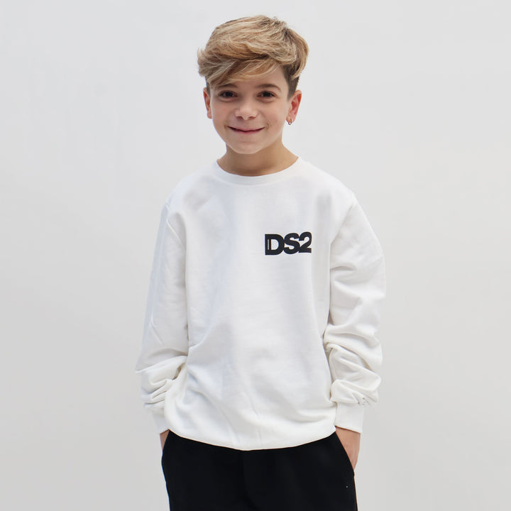 FW25K067 - Felpe - Girocollo - DS2 - DSQUARED2 - Kids - Bambini - Minimal - Bianco - Autunno/Inverno 2025