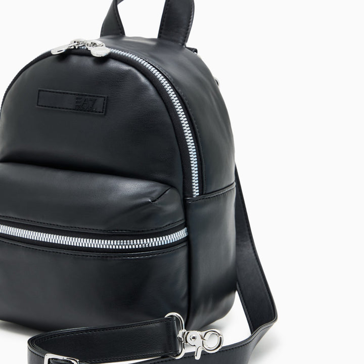 7W000549 AF19109 - Zaini - Mini - Donna - EMPORIO ARMANI - WINTER MIX - Nero - Pelle - Glamour - Look Chic - Sportivo - Bretelle - Accessorio Autunno Inverno