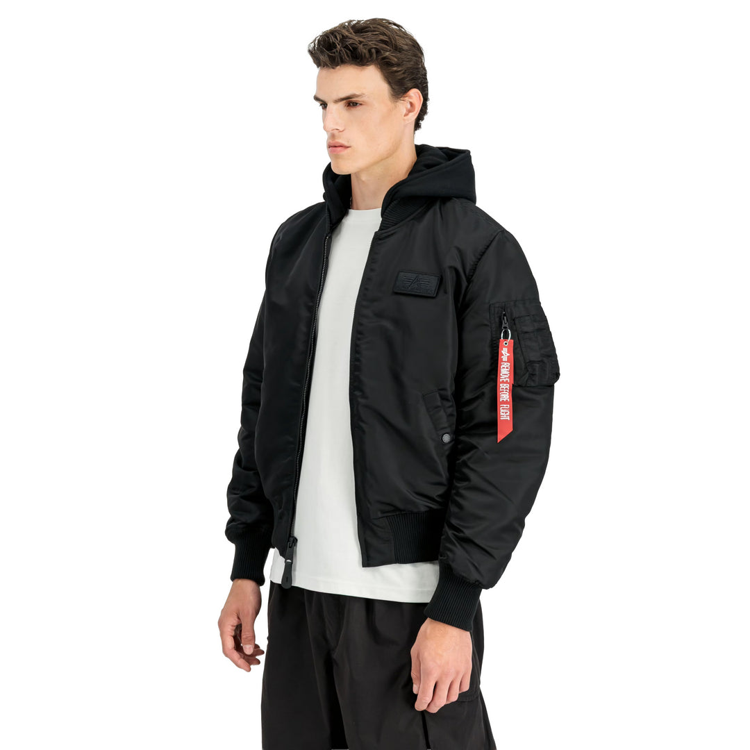 F128113 - Giacche - ALPHA INDUSTRIES BOMBER UOMO MA-1 ZH BACK PRINT – CON CAPPUCCIO RIMOVIBILE