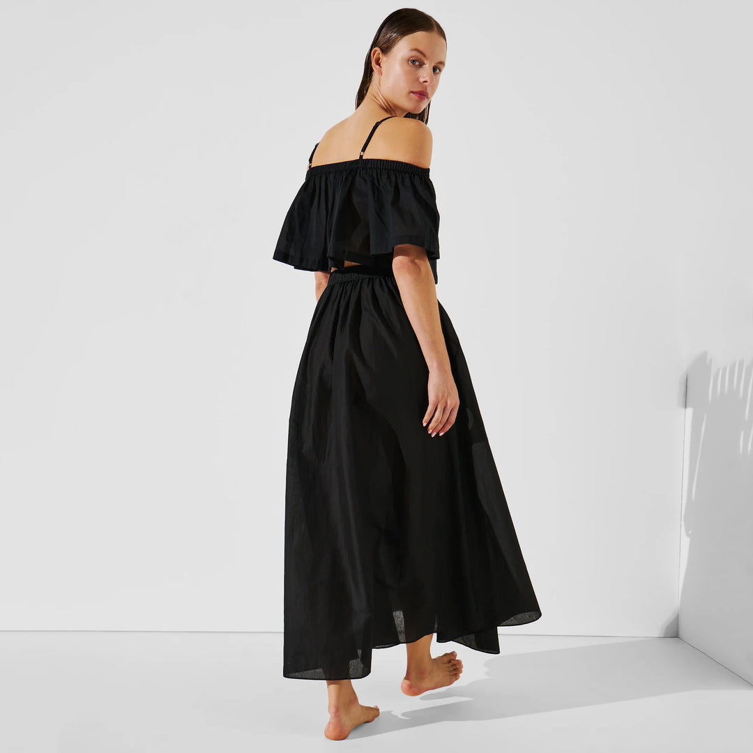 KARL LAGERFELD COTTON A-LINE MAXI SKIRT KHA2W46043