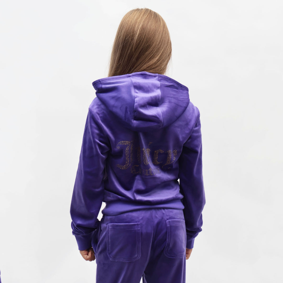 JBX6358 - Felpe - Bambini/Ragazzi - CON CAPPUCCIO JUICY COUTURE VELOUR FULL ZIP - GLAMOUR RÉTRO Y2K - Strass - Abbigliamento - Autunno/Inverno