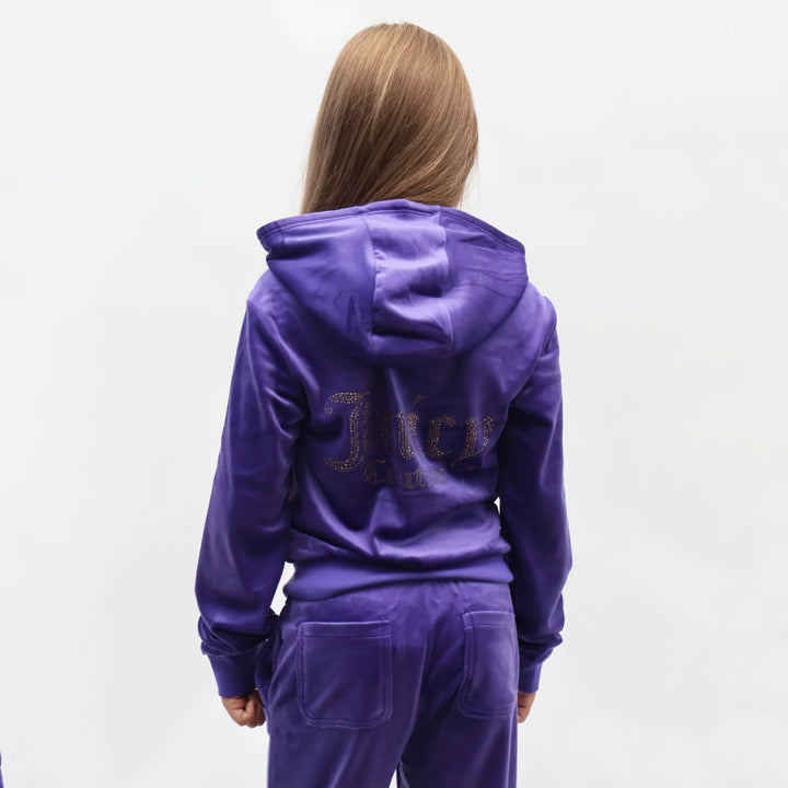 JBX6358 - Felpe - Bambini/Ragazzi - CON CAPPUCCIO JUICY COUTURE VELOUR FULL ZIP - GLAMOUR RÉTRO Y2K - Strass - Abbigliamento - Autunno/Inverno