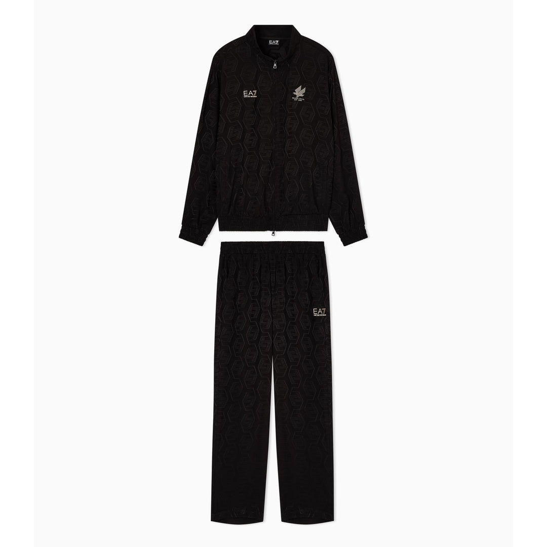 TUTA COMPLETA UOMO EA7 EMPORIO ARMANI VISCOSA JACQUARD NERA
