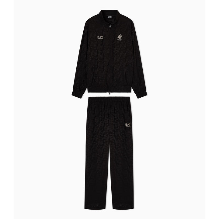TUTA COMPLETA UOMO EA7 EMPORIO ARMANI VISCOSA JACQUARD NERA