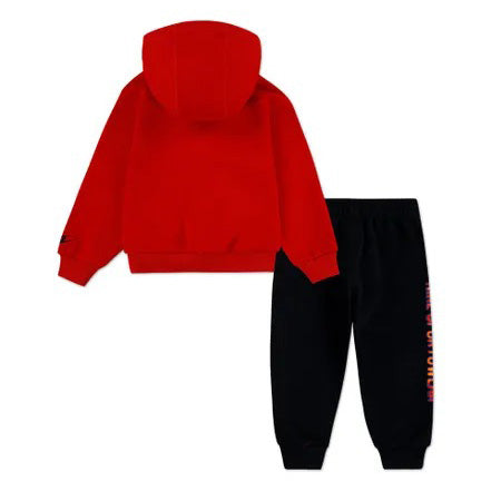 86N482 - Tute - Completo - Nike - BAMBINO/A - Felpa Rossa Con Cappuccio - Jogger Nero - Sport Junior