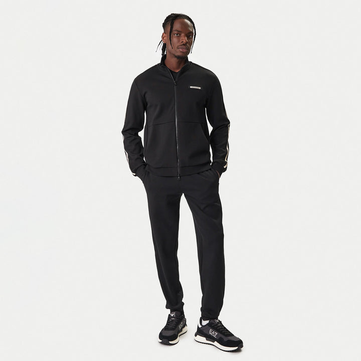 FELPA UOMO EA7 EMPORIO ARMANI CON ZIP E STRISCE LATERALI