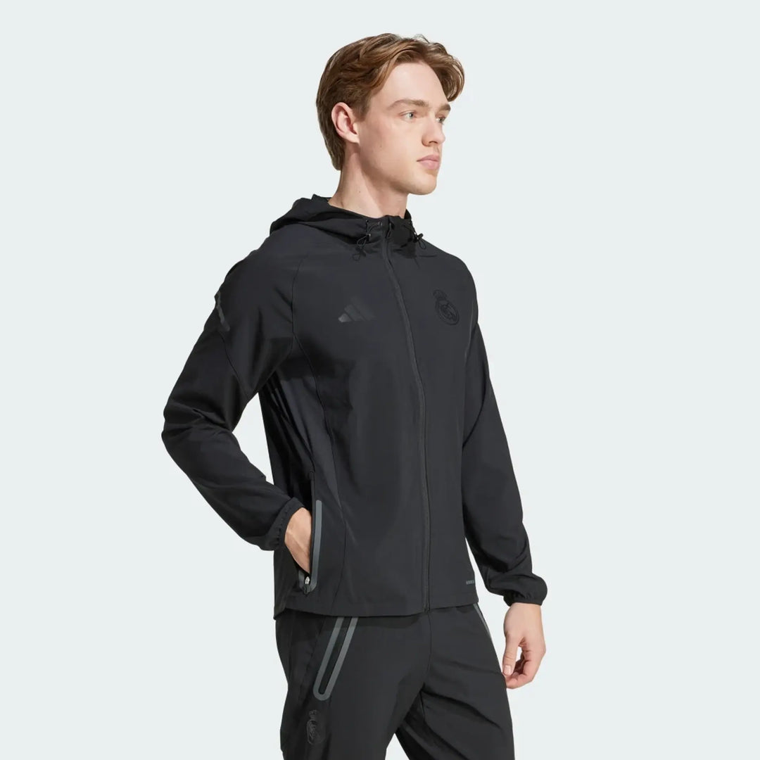 GIACCA UOMO DA VIAGGIO ADIDAS REAL MADRID TIRO 25 PRO VIS TECH NERA JW4937