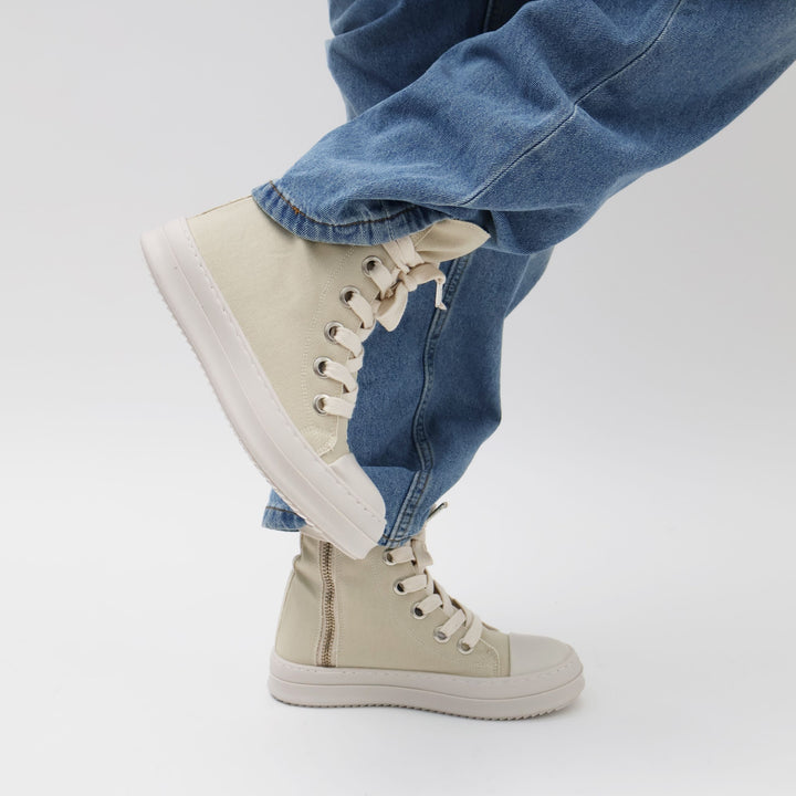 SNEAKERS UNISEX GEOSELIN THEATER RK ALTO TELA STIVALETTO STREETWEAR NERO
