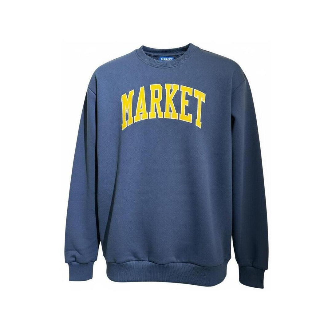 F5MKJBSW006 - FELPA BAMBINI CON CAPPUCCIO MARKET LOGO KIDS - BLU E NERO