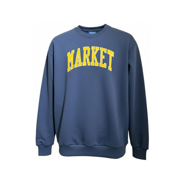 F5MKJBSW006 - FELPA BAMBINI CON CAPPUCCIO MARKET LOGO KIDS - BLU E NERO