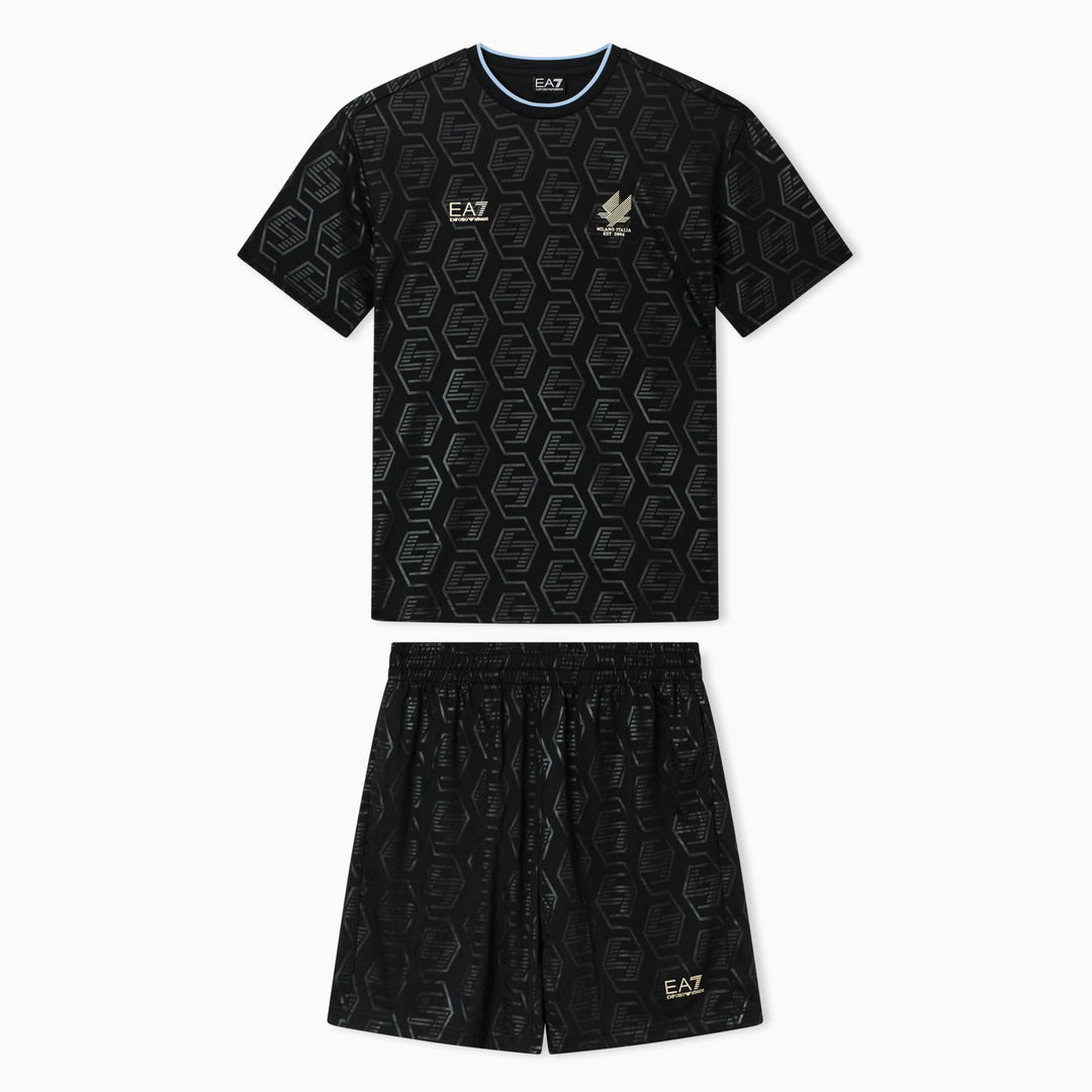 COMPLETO UOMO EA7 EMPORIO ARMANI SET T-SHIRT E SHORTS SOCCER