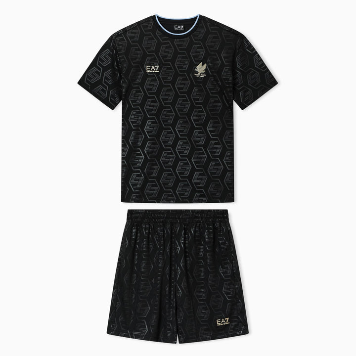 COMPLETO UOMO EA7 EMPORIO ARMANI SET T-SHIRT E SHORTS SOCCER