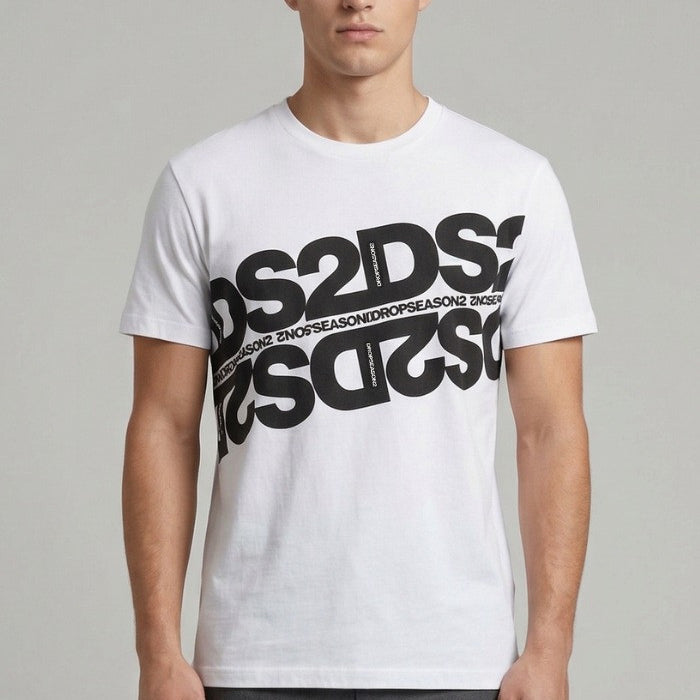 T-SHIRT UOMO DROP SEASON 2 ESSENTIAL MAXI LOGO A CONTRASTO