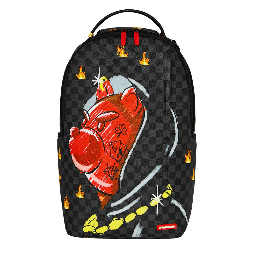 ZAINO UNISEX SPRAYGROUND DIABLO SKETCHY HOODIE NERO ROSSO [PREORDER]