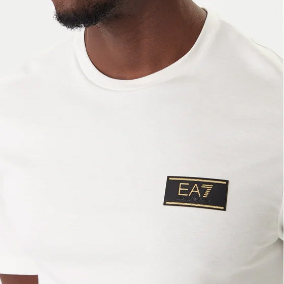 T-SHIRT UOMO EA7 EMPORIO ARMANI CON PATCH LOGO GOLD