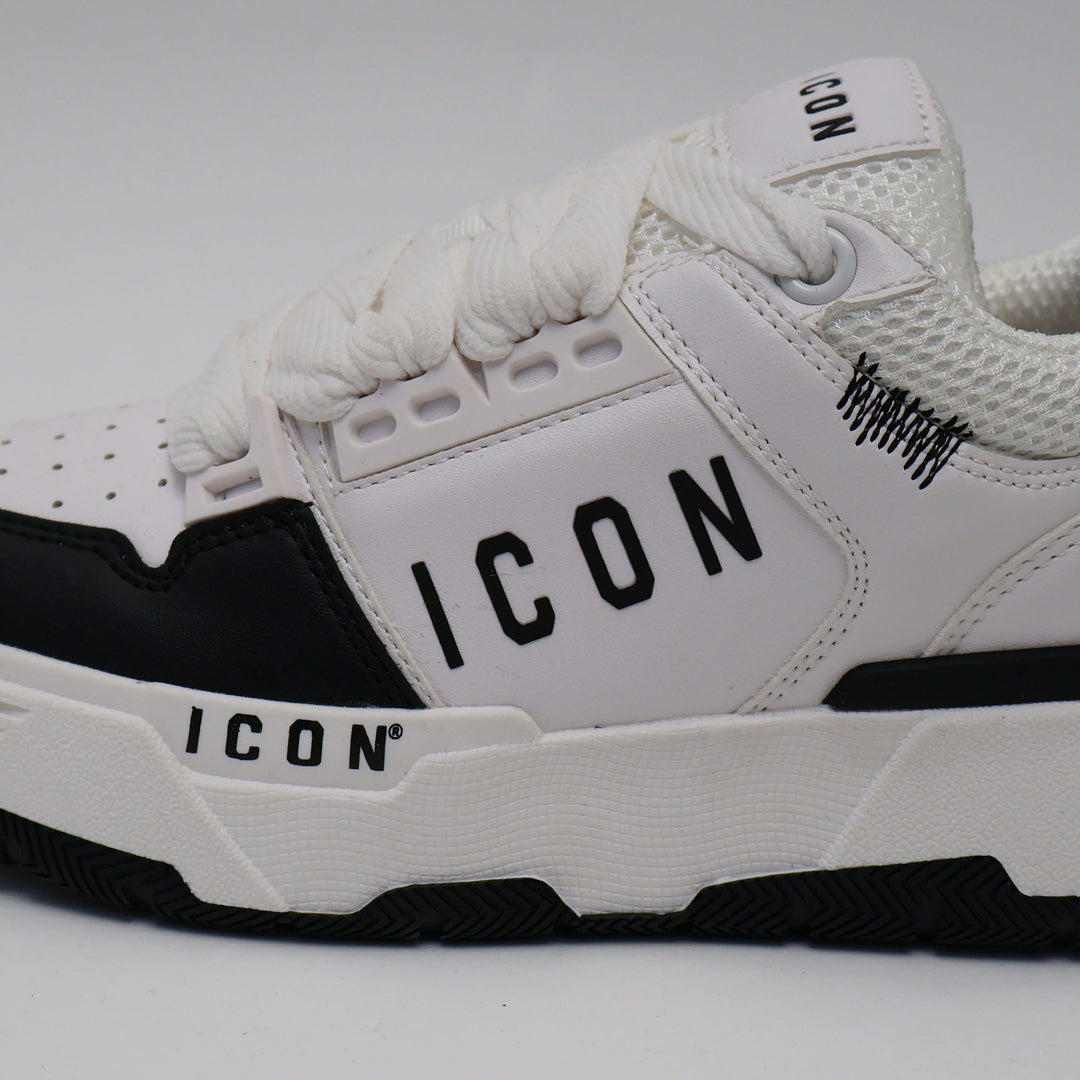 SNEAKERS ICON LOGO STREET WHITE & BLACK DONNA