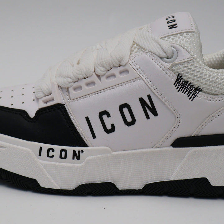 SNEAKERS ICON LOGO STREET WHITE & BLACK DONNA