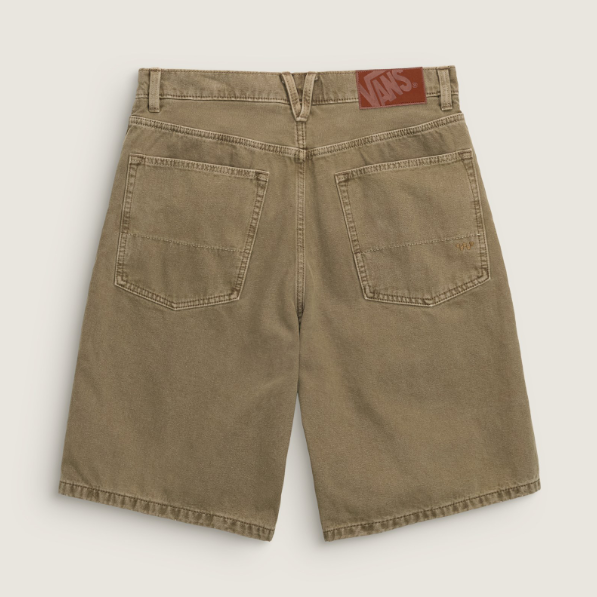 BERMUDA DENIM UOMO VANS CHECK-5 BAGGY JEANS SHORTS MARRONE OLIVA