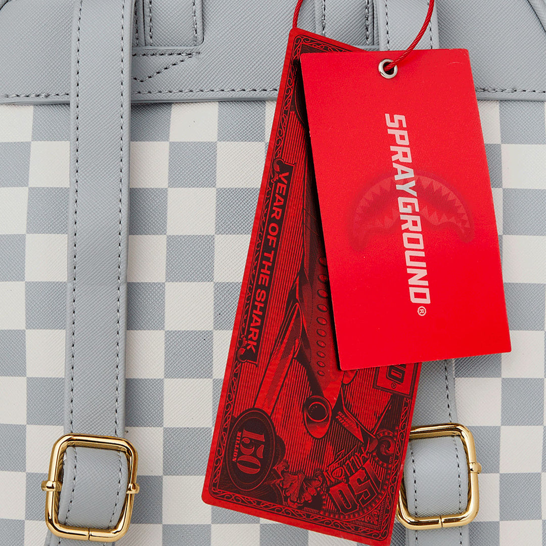 ZAINO BACKPACK SPRAYGROUND CREAM & BROWN TEAR CHECK SAVAGE SIMILPELLE 910B8291NSZ