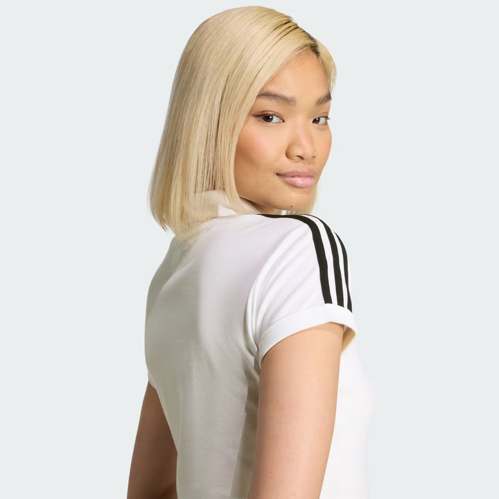 ADIDAS ORIGINALS WOMEN'S WHITE 3-STRIPES POLO KD3697