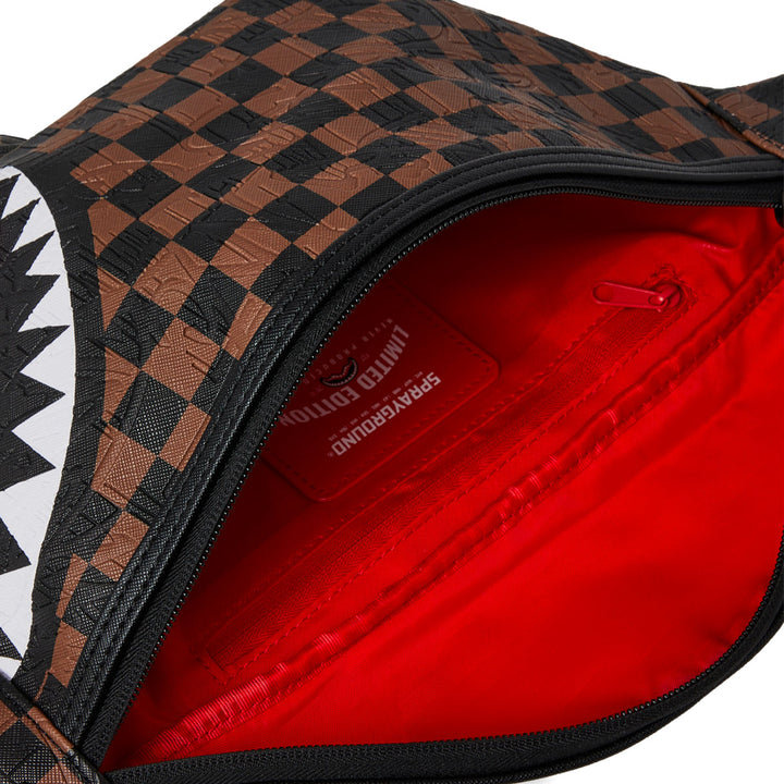 MARSUPIO CROSSBODY SPRAYGROUND SAWTOOTH SHARKS IN PARIS MARRONE DAMIER 910B8240NSZ