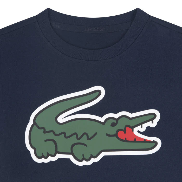 T-SHIRT JUNIOR UNISEX LACOSTE ULTRA DRY CON MAXI COCCODRILLO