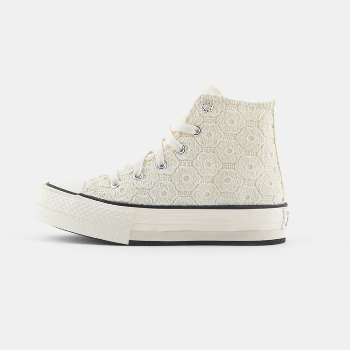 SNEAKERS BAMBINA CONVERSE CHUCK TAYLOR ALL STAR EVA LIFT HI CROCHET ECRU