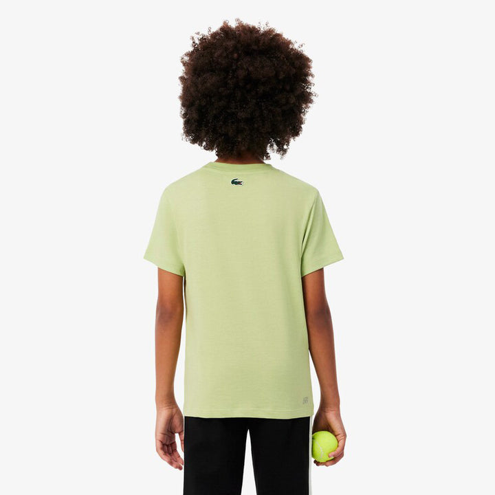 T-SHIRT JUNIOR UNISEX LACOSTE ULTRA DRY CON MAXI COCCODRILLO
