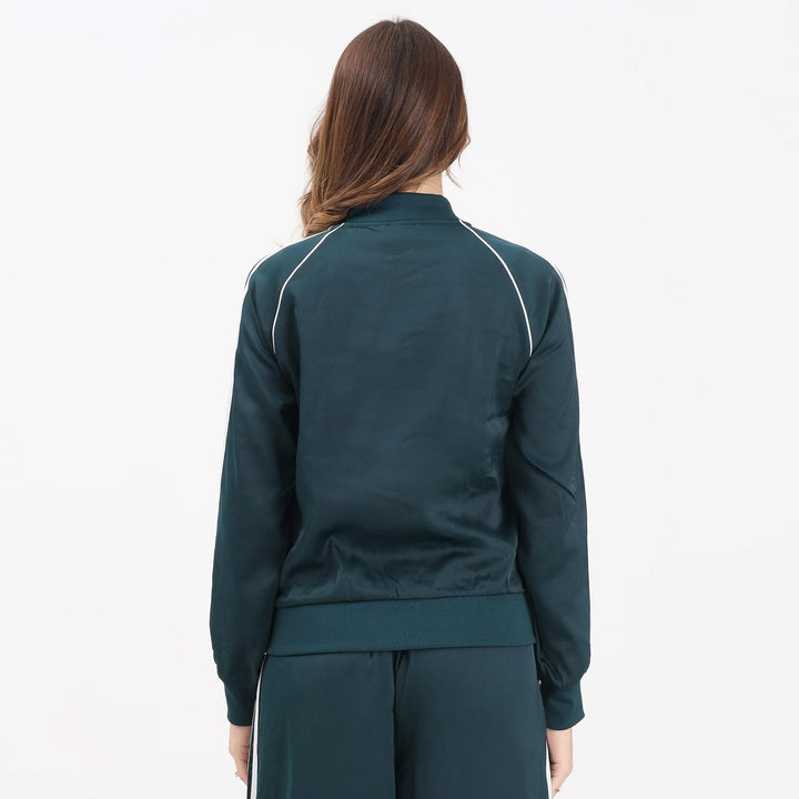 JZ6732 - Tute - Adidas - Donna - ORIGINALS SST SATIN - Verde - Glam Sportivo - Look Retrò Chic - Autunno/Inverno - 2025