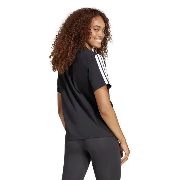 ADIDAS ESSENTIALS 3-STRIPES SINGLE JERSEY BLACK WOMEN'S T-SHIRT JM2393