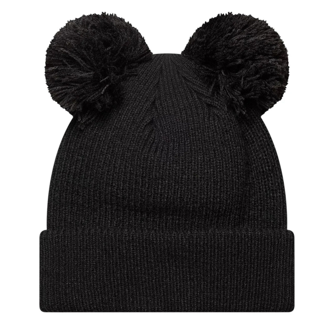 60691354 - Cappelli - Donna - New Era - Knit Beanie - New York Yankees - Doppio Pom Pom - Nero - Trend Invernale - A forma Di Orecchie - Ricamato In Bianco - Stile Gioioso E Caldo - Autunno Inverno - 2025