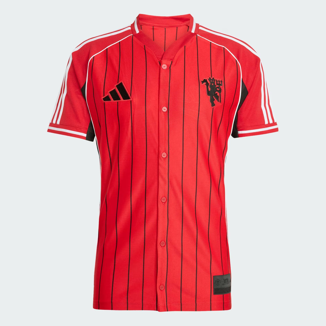 MAGLIA UOMO ADIDAS MANCHESTER UNITED FC BASEBALL JERSEY