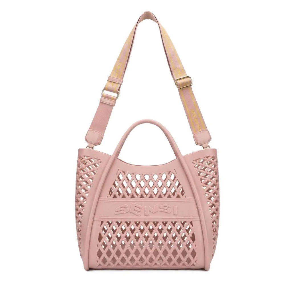 BORSA SHOPPER DONNA SENSI FLAMINGO BAG TRAFORATA CON TRACOLLA